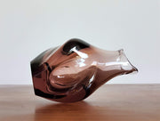 Zelezny Brod Sklo Glass Glass 1960s Czech Zelezny Brod Sklo Bohemian Biomorphic Smokey Quartz Cherry Chocolate Glass Vase