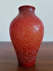Zsolnay Porcelain Ceramic Zsolnay by Gabriella Törzsök Red Gold Eosin Crackle Baluster Vase | 1950s - 60s, Hungarian