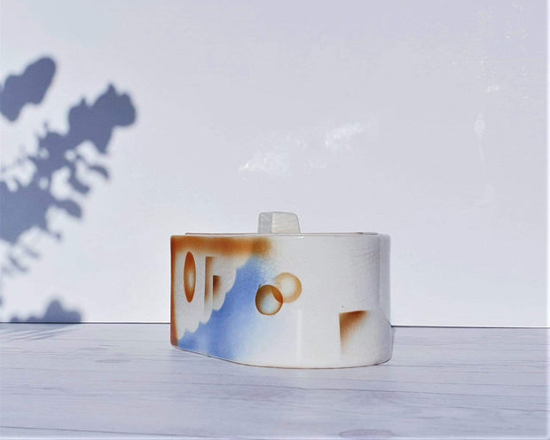 AnyesAttic Ceramic 1920s - 1930s German Art Deco Bauhaus SpritzDekor Ceramic Cookie / Biscuit / Sweets Box