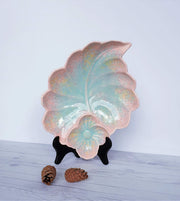 AnyesAttic Ceramic 1950s-60s Beswick Pottery, Flower on Leaf Pastel Glaze Ceramic Dish | British | Rare Shape