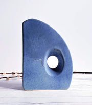 AnyesAttic Ceramic 1960s-70s Oberhessische Keramik by Walter Becht KG, Sculptural Modernist Powder Blue Chimney Vase