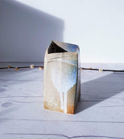 AnyesAttic Ceramic 1970s Expressive Studio Pottery, Contemporary Sculpted Brutalist Stoneware Vase in Light Glaze