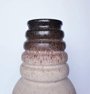 AnyesAttic Ceramic 1970s Scheurich ‘Tiramisu’ Matte Foam and Fat Lava Ball Ceramic Floor Vase, West German Pottery