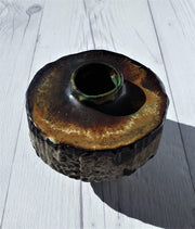 AnyesAttic Ceramic Atelier Schäffenacker by Helmut Schäffenacker, Brutalist Lava Ceramic UFO Vase | 1960s-70s