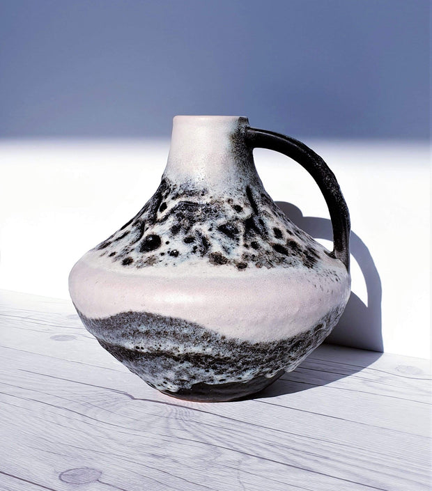 AnyesAttic Ceramic Carstens Tonnieshof, Mid Century Modern '200' UFO Vase with Rare Glacial Fat Lava Decor | 60s – 70s