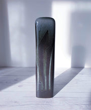 AnyesAttic Ceramic Ditmar Urbach, Modernist Tower Ceramic Vase in Silk Black and Blue-Greys | Czech, 1960s