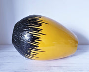AnyesAttic Ceramic Emons & Sohne | ES Keramik Black Fat Lava and Yellow Ceramic Statement Floor Vase | 1960s-70s