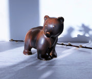 AnyesAttic Ceramic Gunnar Nylund for Rorstrand, Hares Fur Glaze, Modernist Brown Bear | 1950s, Signed, Swedish