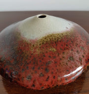 AnyesAttic Ceramic Ingeborg Zenker Studio Pottery, Earth Tones Crystalline Glaze Decor, 1971 Sculptural Ceramic