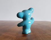 AnyesAttic Ceramic Karlsruher Majolika by Walter Bosse Blue Craquelure Baby Bear Cub, Elephant and Rabbit, 1950s - 70s