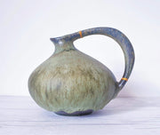 AnyesAttic Ceramic Kintsugi | Ruscha, Iconic '313' Sage Green Lava Glaze Pitcher Vase | West German, 60s – 70s