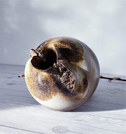 AnyesAttic Ceramic Maria & Schott for Töpferei Schott Studio, Anemone Relief in Earthtones Ceramic Vase | 1980s-90s