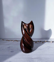 AnyesAttic Ceramic 'Owl Vase' by Reflex Craft Cooperative 'Spoldzielnia Rzemieslnicza' in Cherry Chocolate | 1970s