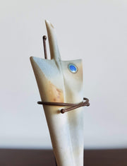 AnyesAttic Ceramic Post-Modern, Memphis Era, Sensual Geometric Bisque Contemporary Sculpture | 1980s, Signed
