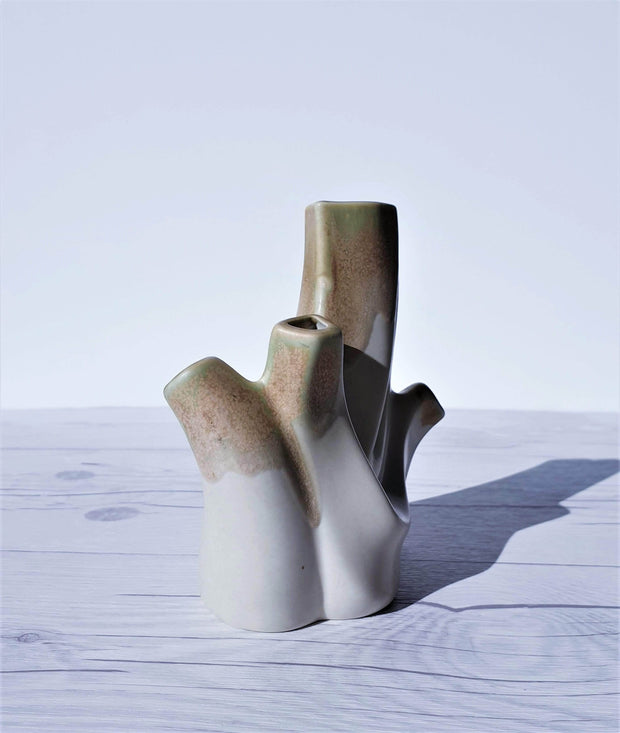 AnyesAttic Ceramic Sgrafo Modern 'Korallen' Series by Peter Müller Sculptural Op Art Ceramic Vase | 1960s - 70s