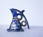 AnyesAttic Ceramic Vintage British Steve Woodhead Ceramics, Contemporary Sculptural Stoneware Footed Jug