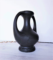 AnyesAttic Curio 1910s -30s Henker & Co. Art Nouveau Double-Handled Lavanite 'Anthracite' Stone Sculpted Vase