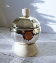 AnyesAttic Glass 1950s Haesco Schmidt & Co. Mid Century Glass Cased Ceramic Mirrored Table Cooler | DDR, Rare