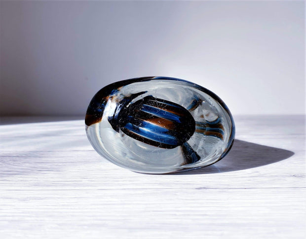 AnyesAttic Glass 1970s Scottish Caithness Glassworks, Oban Series, Striped Sommerso Bud Vase