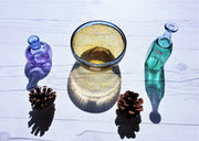 AnyesAttic Glass Bertil Vallien for (Kosta) Boda, Antikva Series, Blue and Yellow Frit Art Glass Bowl, 1970s - 80s