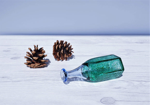 AnyesAttic Glass Bertil Vallien for (Kosta) Boda, Antikva Series, Pair of Mini Art Glass Bottle Vases, 1970s - 80s