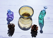 AnyesAttic Glass Bertil Vallien for (Kosta) Boda, Antikva Series, Pair of Mini Art Glass Bottle Vases, 1970s - 80s