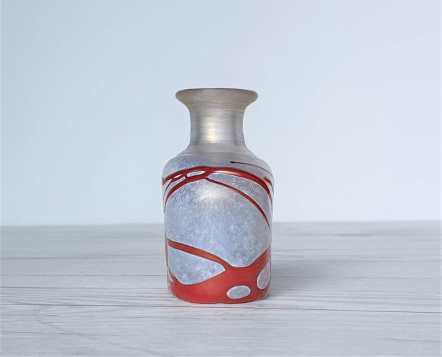 AnyesAttic Glass Bertil Vallien for (Kosta) Boda, Galaxy Series, Miniature Art Glass Bottle Vase, 1970s - 80s