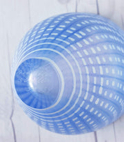AnyesAttic Glass Bertil Vallien for (Kosta) Boda, Minos Series, Pale Blue and White Art Glass Bowl, 1970s - 80s