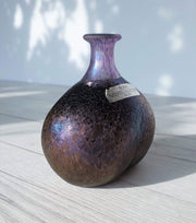 AnyesAttic Glass Bertil Vallien for (Kosta) Boda, Volcano Series, Miniature Art Glass Bottle Vase, 1980s, Swedish