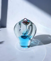 AnyesAttic Glass Crystalex Novy Bor Glassworks designed by Jiří Šuhájek Sommerso Art Glass Vase, Czech, 1960s-70s