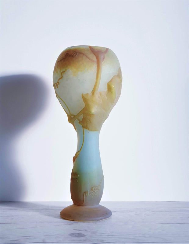 Daum 'Fleur de Coloquinte' French Art Nouveau Satin Cameo Glass