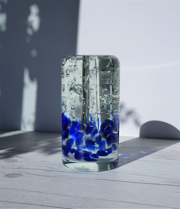AnyesAttic Glass Jaroslav Svoboda for Skrdlovice Glass Modernist Handblown Cased Bubble Art Glass Vase, 1960s, Czech