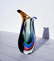 AnyesAttic Glass Kintsugi | Murano Triple Sommerso, Winged Beaker 'Pitcher' Vase 1970s - 80s
