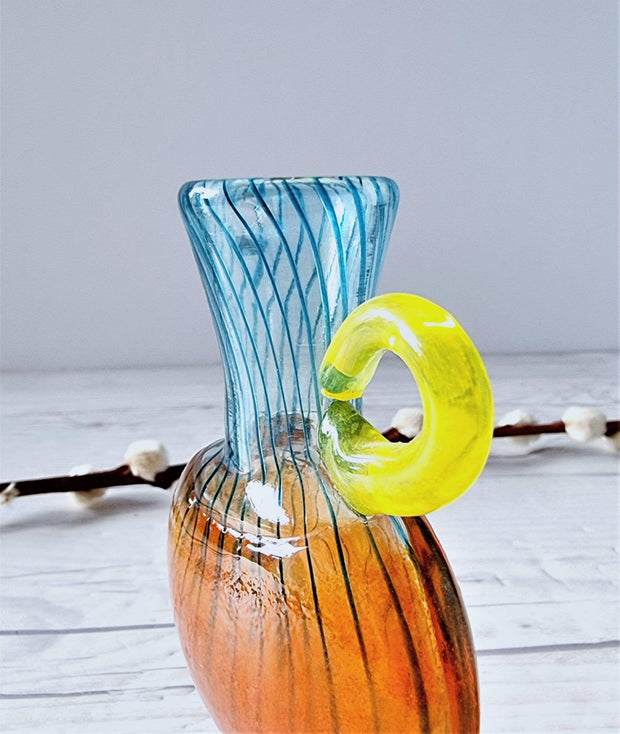 AnyesAttic Glass Kjell Engman 'Bon Bon' series, Kosta Boda Candied Coquelicot Orange Pitcher & Pineapple Yellow Bowl