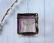 AnyesAttic Glass Pentti Sarpaneva, Oy Kumela for Turun Hopea Modernist Bronze and Purple Art Glass Vase, 1970s