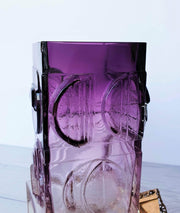 AnyesAttic Glass Pentti Sarpaneva, Oy Kumela for Turun Hopea Modernist Bronze and Purple Art Glass Vase, 1970s