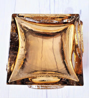 AnyesAttic Glass Pentti Sarpaneva, Oy Kumela fr Turun Hopea Modernist Bronze and Amber Art Glass Vase, Finnish, 1970s