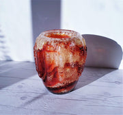 AnyesAttic Glass Sochi TPK Mid Century Modernist Foam Pulegoso 'Carnelian Crystal Geode' Plexiglass Vase, USSR | Rare