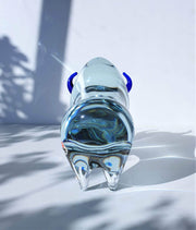 AnyesAttic Glass Svoboda Karlov by Jaroslav Svoboda Modernist Bull Art Glass Sculpture | 1990s, Czech, Labelled
