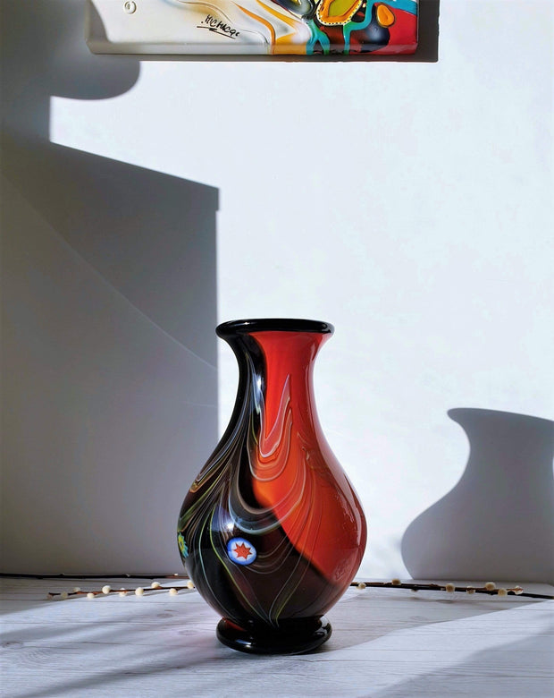AnyesAttic Glass Toshichi (Tosti) Iwata, Kamei, Millefiori Sommerso Studio Art Glass c.14” | 1960s-70s, Japanese