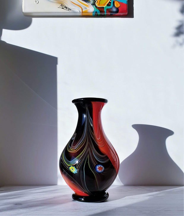 AnyesAttic Glass Toshichi (Tosti) Iwata, Kamei, Millefiori Sommerso Studio Art Glass c.14” | 1960s-70s, Japanese