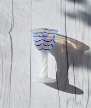 AnyesAttic Glass Ulrica Hydman Vallien for (Kosta) Boda, 'Pastel' and Blue Stripe Series, Trio of Mini Art Glass