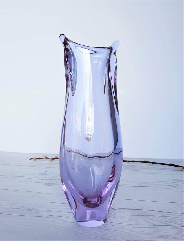 AnyesAttic Glass Zelezny Brod Sklo by Miloslav Klinger Neodymium Colour-Changing Art Glass Vase, 1960s-70s, Czech