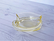 AnyesAttic Glass Zelezny Brod Sklo by Miroslav Klinger, Boho Citrine Art Glass Dish | 1960s-70s, Czech, Rare Form