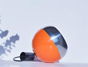 AnyesAttic Lighting 1960s - 70s Atomic Space Age Design, Orange and Chrome Pendant Ceiling Light / Lampshade