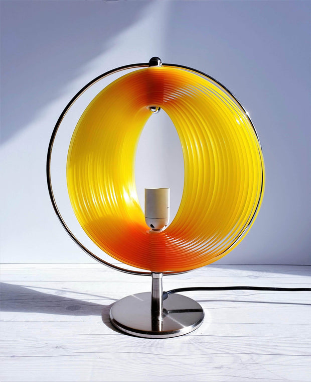 AnyesAttic Lighting 1980s KARE Lamella, Mid Century Modernist, Dusk Palette Moon Table Lamp | Panton Design, Rare