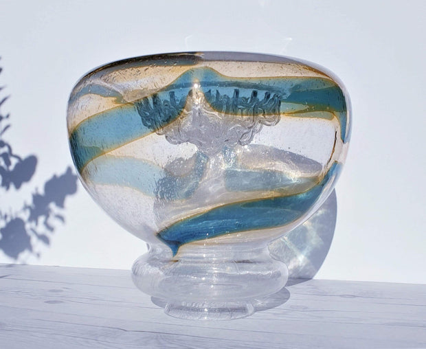AnyesAttic Lighting Murano Mazzega Mid Century Pulegoso Glass, Sculptural Layered Pendant Ceiling Light | 1960s - 70s