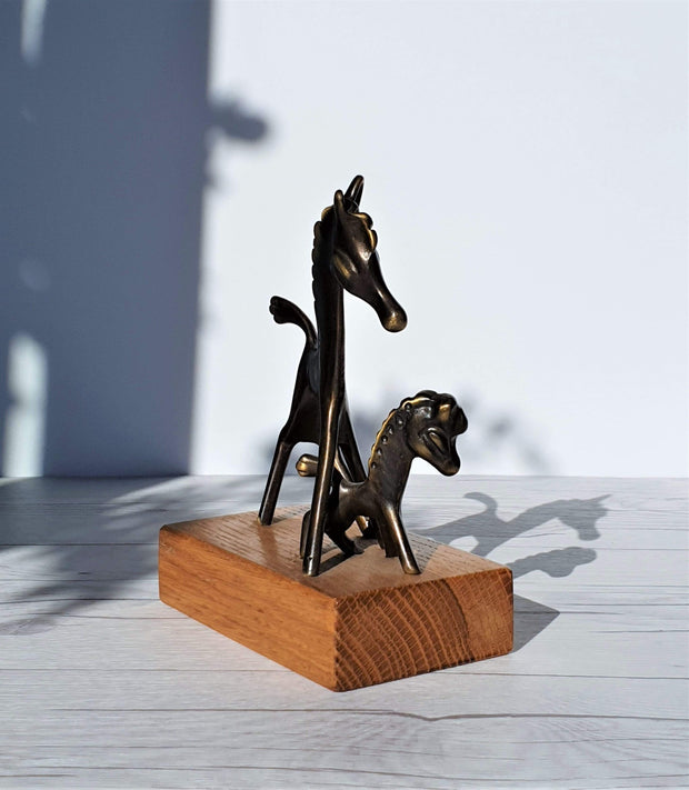AnyesAttic Metals Walter Bosse for Hertha Baller Mid Century Modern Brass Horse Figurines, 1950s - 60s, Austrian