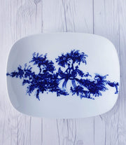 AnyesAttic Porcelain 1960 Bjorn Wiinblad for Rosenthal Studio Line, Blue on White Porcelain Serving Dish | Danish Modern
