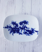AnyesAttic Porcelain 1960 Bjorn Wiinblad for Rosenthal Studio Line, Blue on White Porcelain Serving Dish | Danish Modern